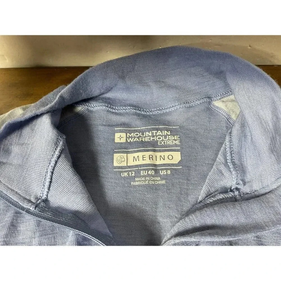 Mountain Warehouse Women's Size 8 Long Sleeved Zip Neck Top Blue 1/4 Zip - Picture 6 of 8